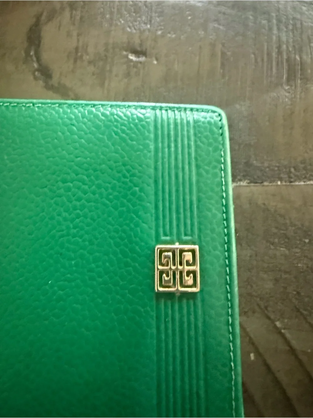 Givenchy Green Leather Wallet with Gold Logo